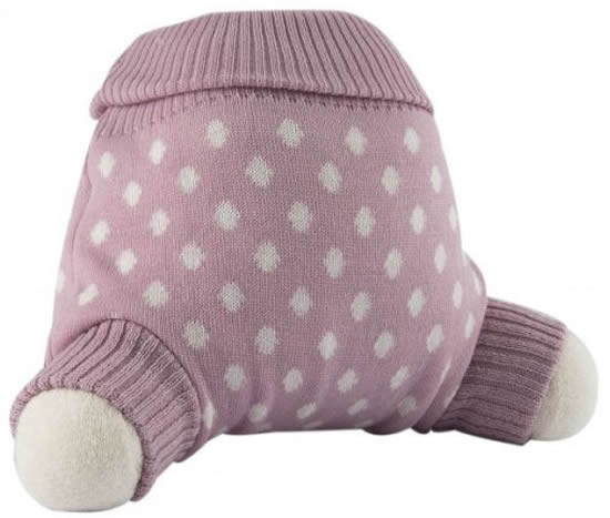 Popolini Wollüberhose gestrickt Rosa Dots