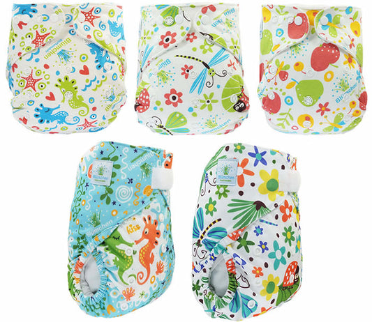 Blümchen Höschenwindel+Überhose 7er-Set