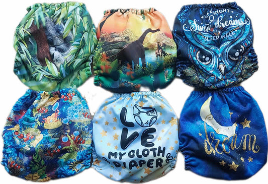 MamaKoala Pocket-Windel Onesize 6er-Set + Gratis Mikrofasereinlagen