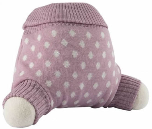 Popolini Wollüberhose gestrickt Rosa Dots
