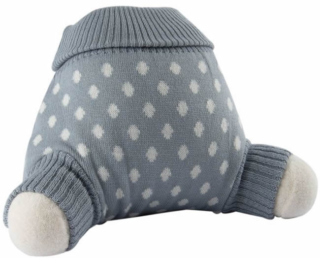 Popolini Wollüberhose gestrickt Grau Dots