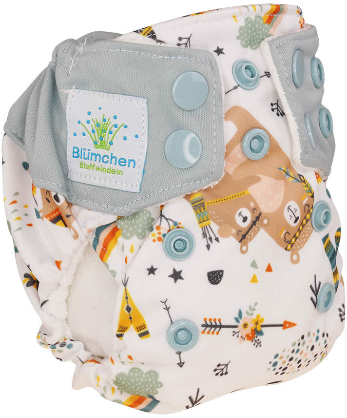 Blümchen Newborn Pocketwindel Bambus SNAP