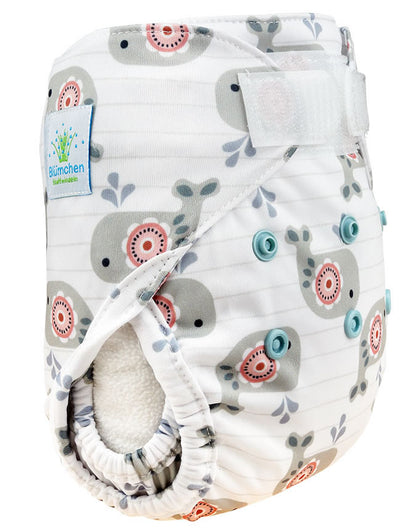 Blümchen Newborn-Überhose mit Laschen NB