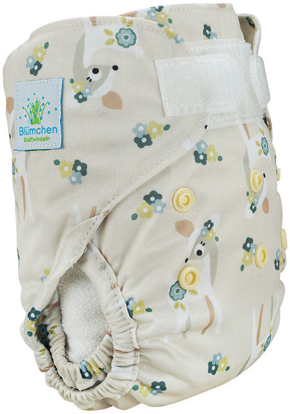 Blümchen Newborn-Überhose mit Laschen NB
