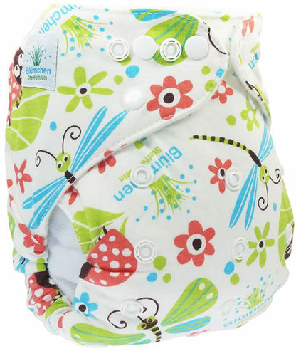 Blümchen Kuschelwindel Onesize BUNT Snap 3er-Set