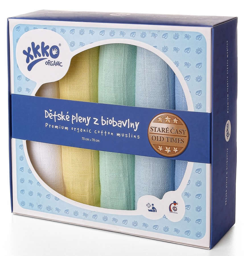 xkko Mullwindeln organic Muslin 5er-Set boys