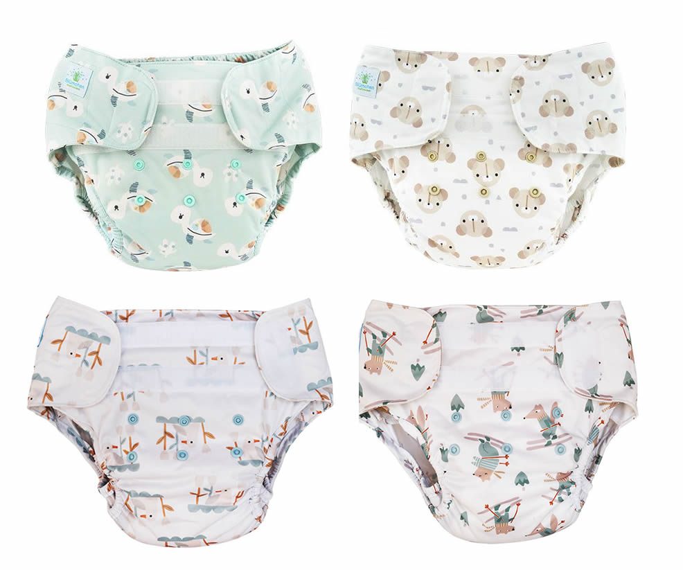 Blümchen Überhosen XL (8-25 kg) Klett 4er-Set