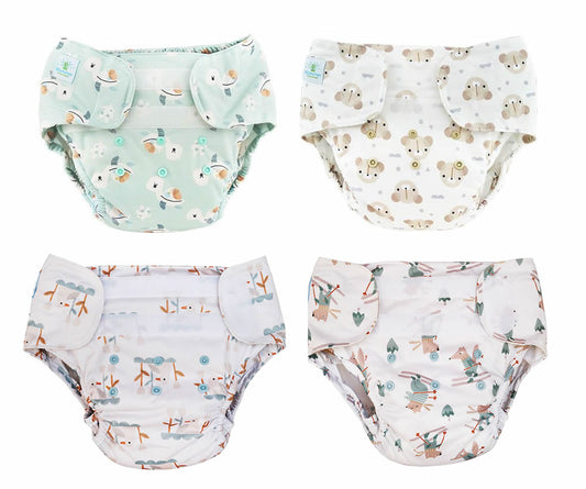 Blümchen Überhosen XL (8-25 kg) Klett 4er-Set