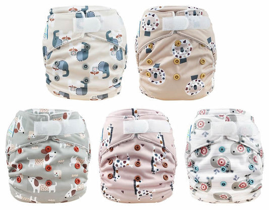 Blümchen Pocketwindel Windelpaket Klett 5er-Set mit Gratis Einlagen