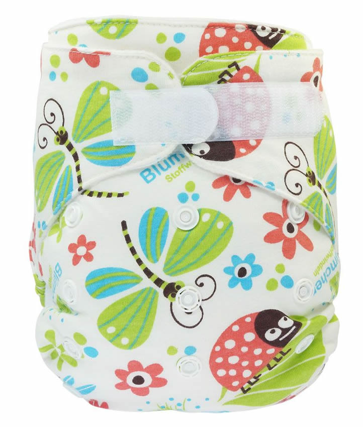 Blümchen Kuschelwindel Onesize (3-15kg) BUNT Klett *einzeln*