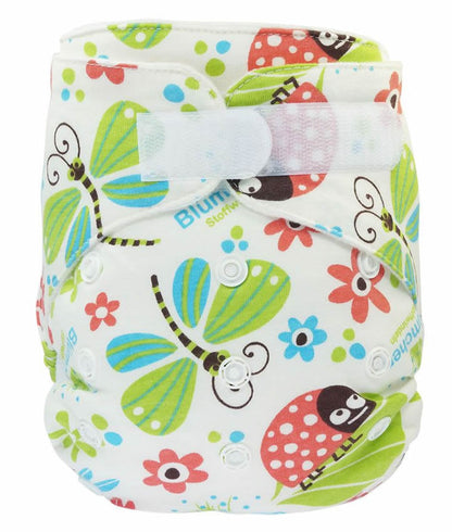 Blümchen Kuschelwindel Onesize (3-15kg) BUNT Klett *einzeln*